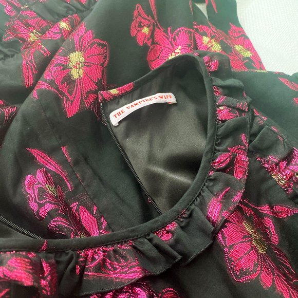 New $1550 The Vampire’s Wife Iconic Cate Metallic Mini Dress - Picture 8 of 11